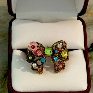 Betsey Johnson Butterfly Ring with elastic band